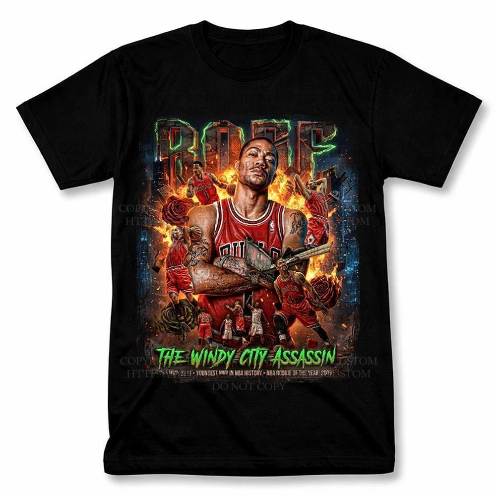 Derrick Rose Chicago Bulls Graphic T Shirt Style Basketball Tee